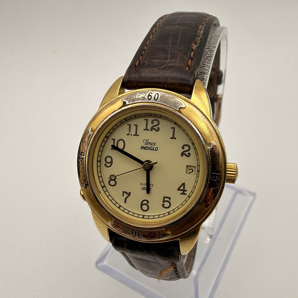 Vintage Timex Indiglo Quartz Watch - Rotational Bezel Working New Battery